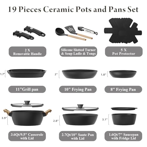 29% Off Bazova 19-Pc Non-Stick Ceramic Cookware Set - Image 3