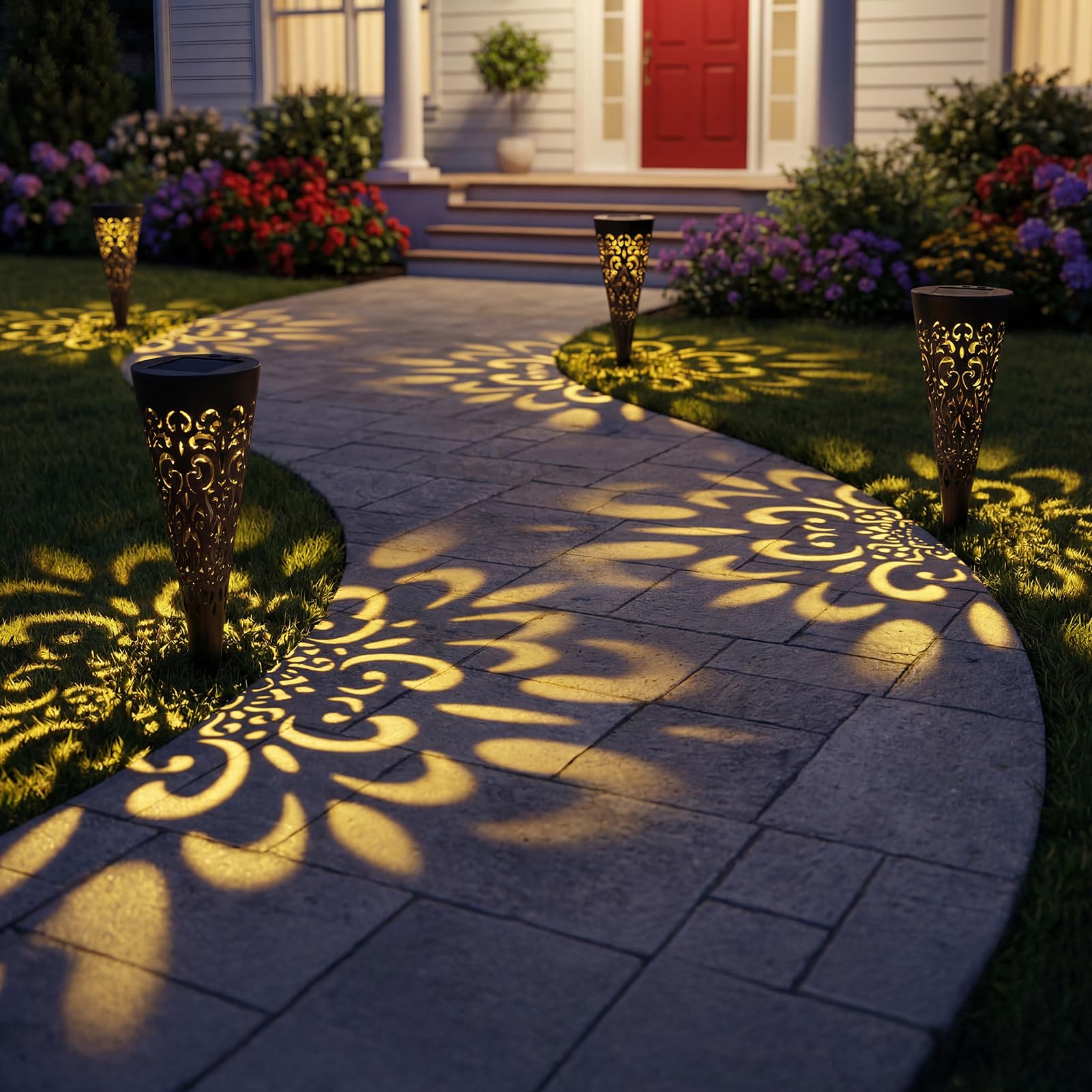 50% Off Hoikwo 4-Pack Solar Path Lights - Code F55YLTEQ - Image 1