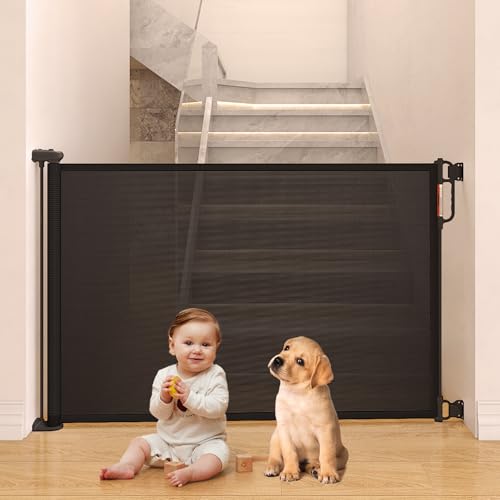 Retractable Baby Gate, Momcozy Extra Wide Mesh Baby Gates for Stairs Pet Dog Gate for Doorways - Image 2