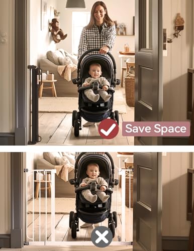 Retractable Baby Gate, Momcozy Extra Wide Mesh Baby Gates for Stairs Pet Dog Gate for Doorways - Image 4