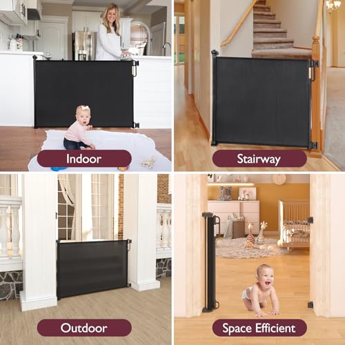 Retractable Baby Gate, Momcozy Extra Wide Mesh Baby Gates for Stairs Pet Dog Gate for Doorways - Image 6