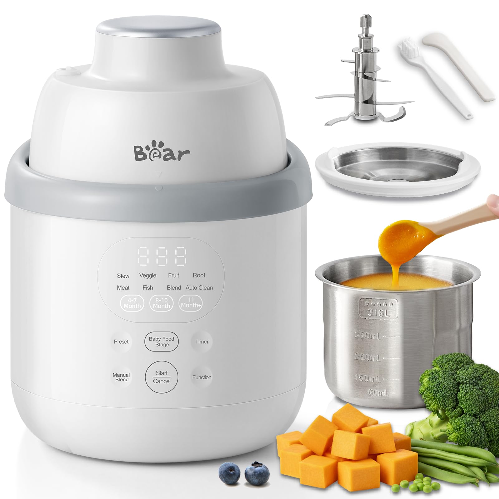 50% Off Bear Stainless Steel Baby Food Maker Steamer Blender - Image 1