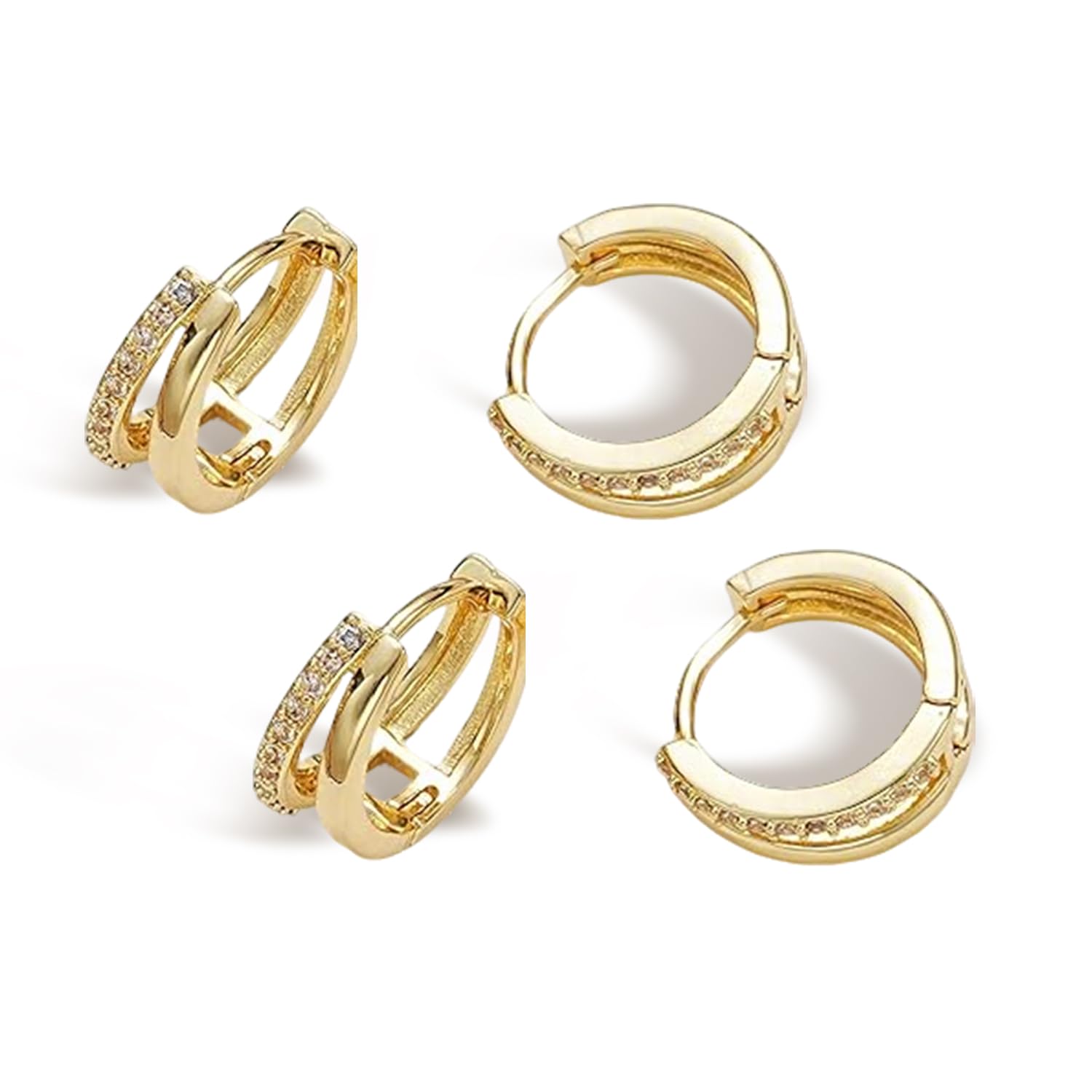 50% Off Trendy 4Pcs Huggie Hoop Earrings for Women - Image 1