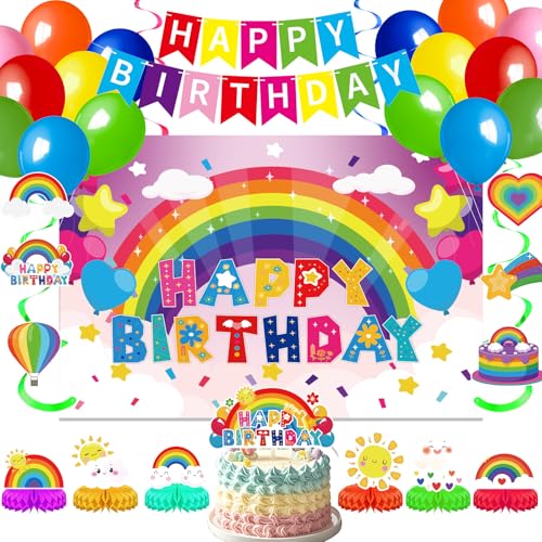 62% Off Rainbow Birthday Party Decoration Set for Kids - Image 2