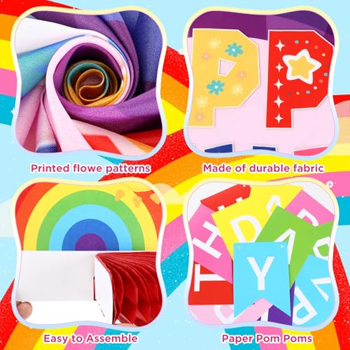 62% Off Rainbow Birthday Party Decoration Set for Kids - Image 8