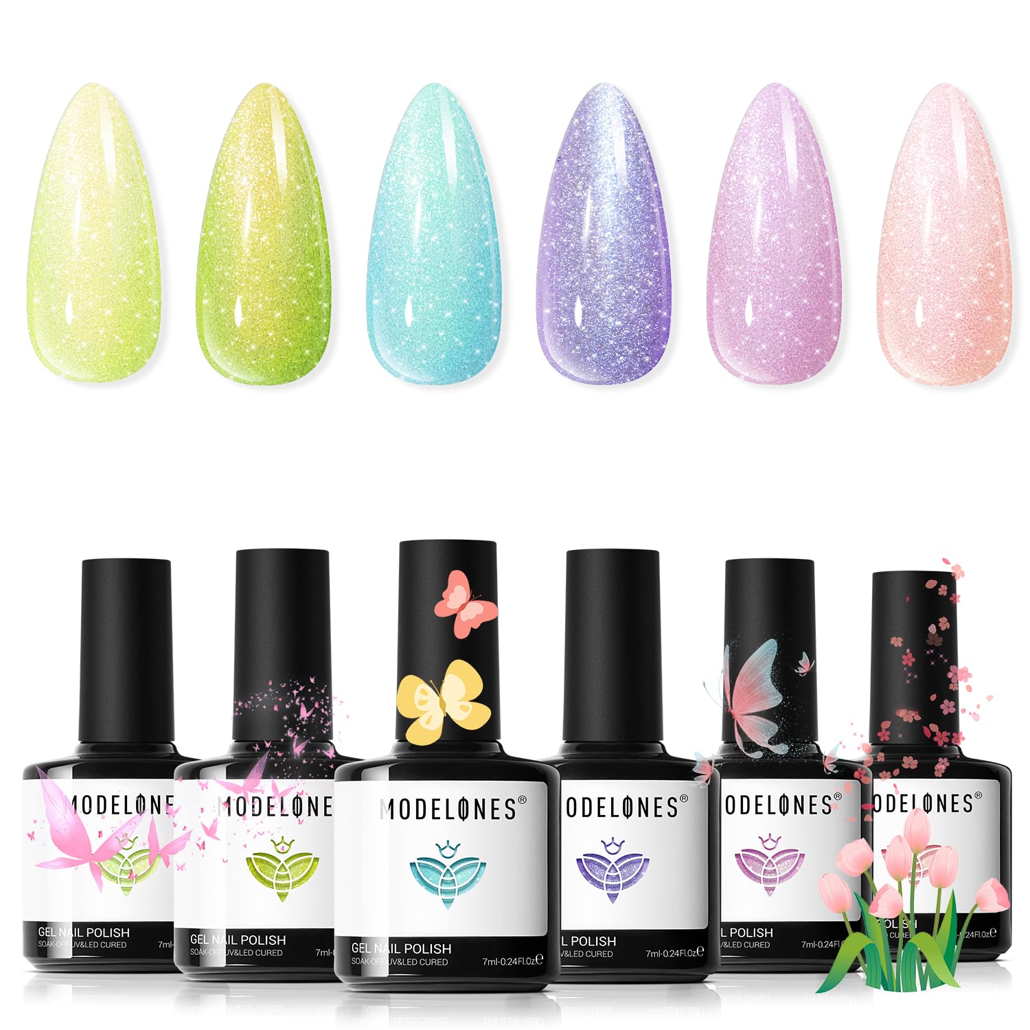 50% Off modelones 6-Color Spring Gel Nail Polish Set