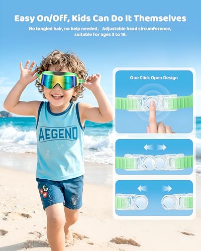 Save 55% on Aegend Kids Swim Goggles 2 Pack - Image 3