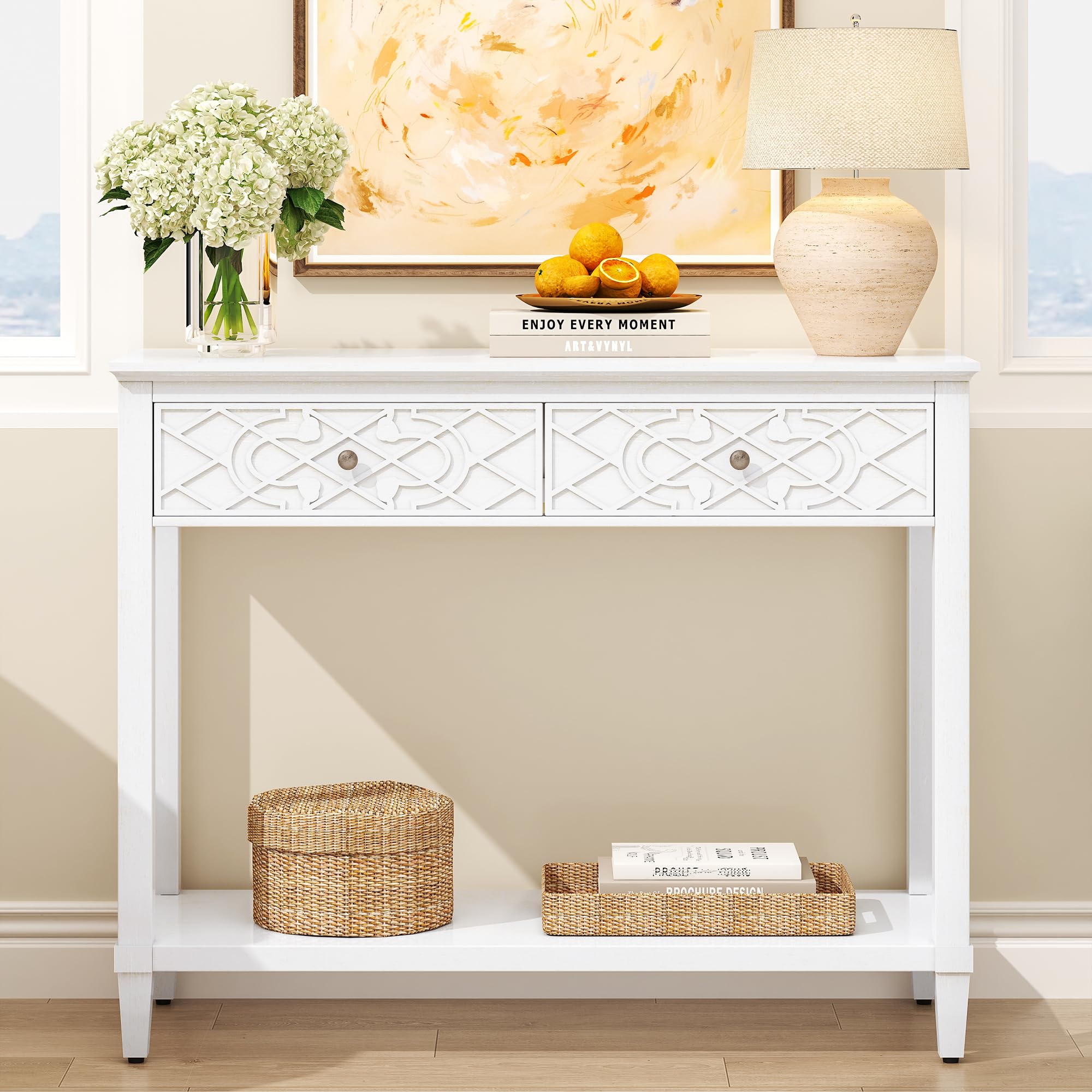 Save 50% on Karlott 40" Console Table with Drawers - Image 1