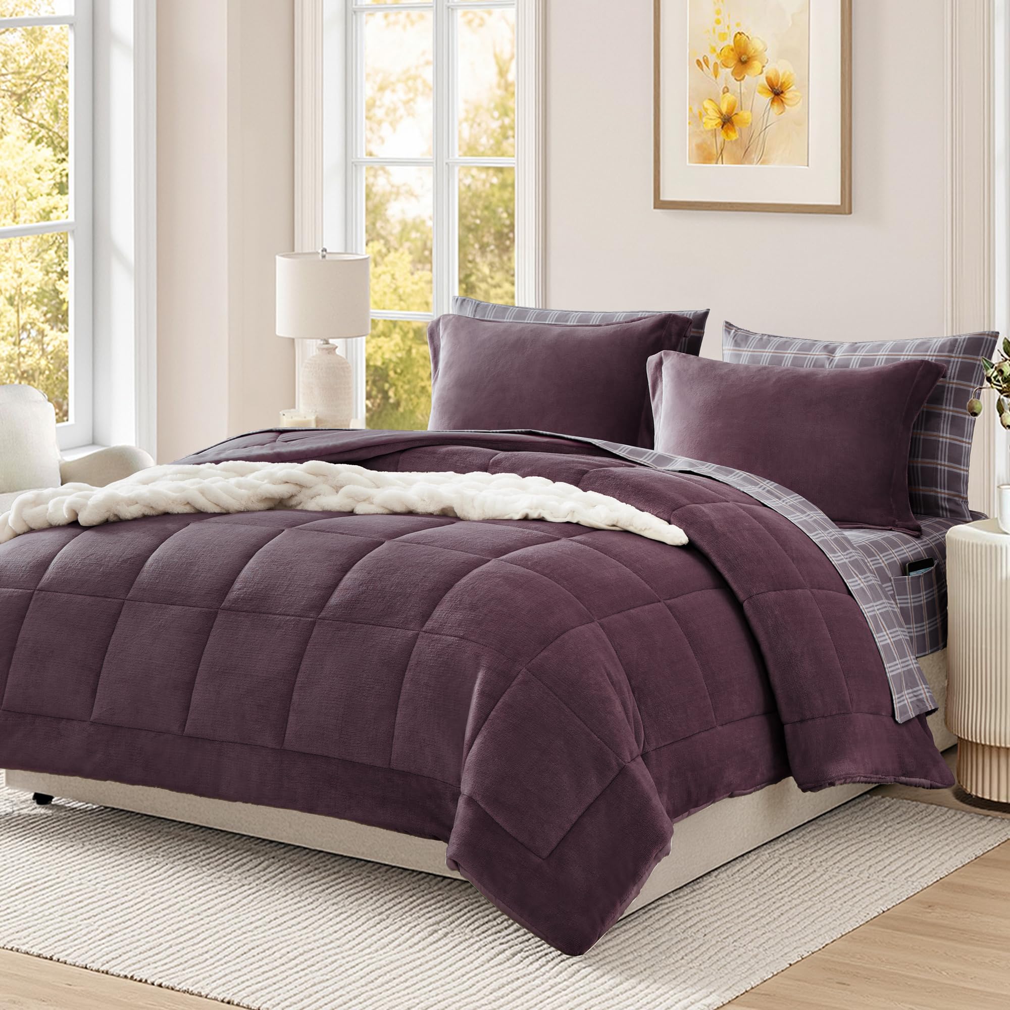 33% Off AMBERSPACE Plush King Comforter Set – 7 Pcs - Image 1