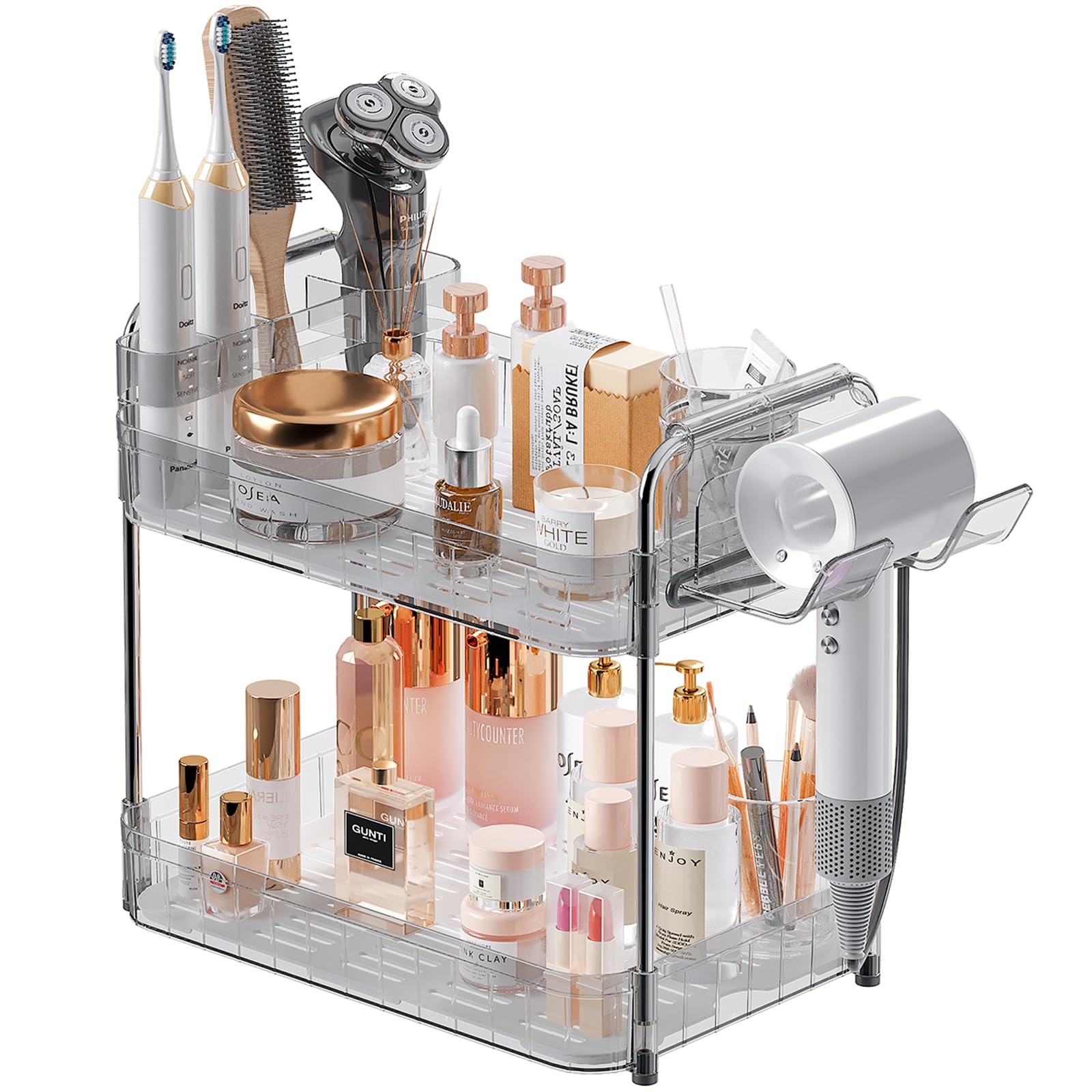 50% Off Bathroom Organizer Tray with Hairdryer Holder - Image 1