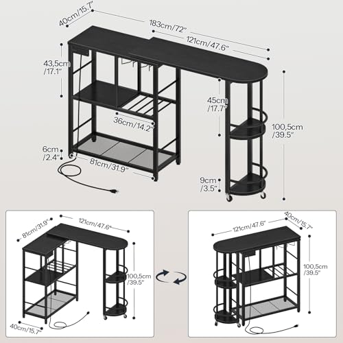 31% Off HOOBRO L-Shaped Home Bar with Charging Station - Image 3