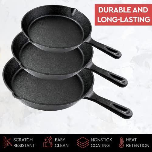 Save Up to 75% on Simple Chef Cast Iron Skillet Set - Image 3