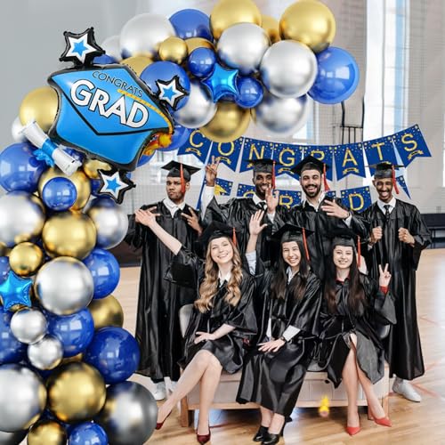 Save 20% on Blue Silver Graduation Balloon Arch Kit - Image 6