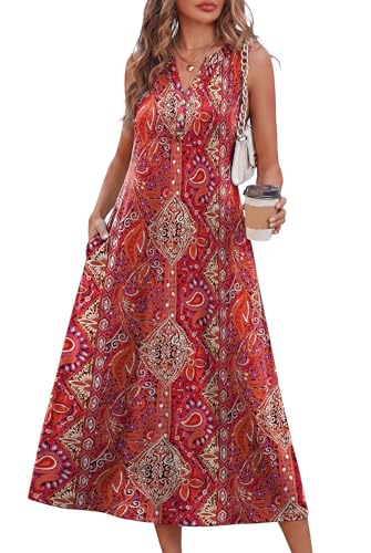 OFEEFAN Sleeveless Midi Sundress with Pockets at 50% Off - Image 2