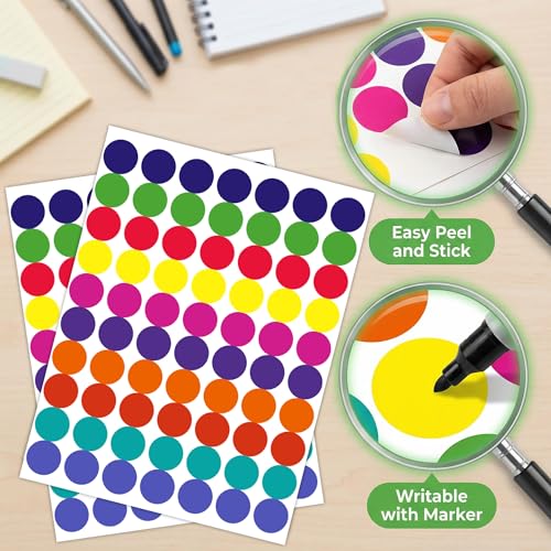 63% Off 1400 PCS Colored Dot Stickers for Labeling & Crafts - Image 4