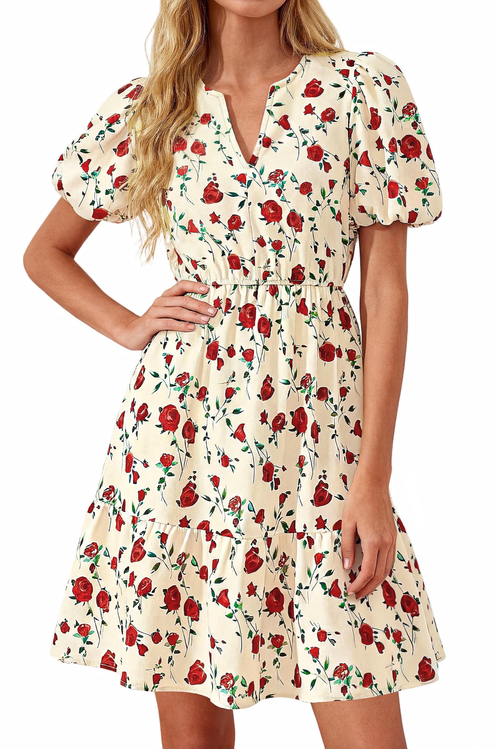 50% Off dowerme Women's Floral Boho Midi Dress Use V8PO4M7O - Image 1