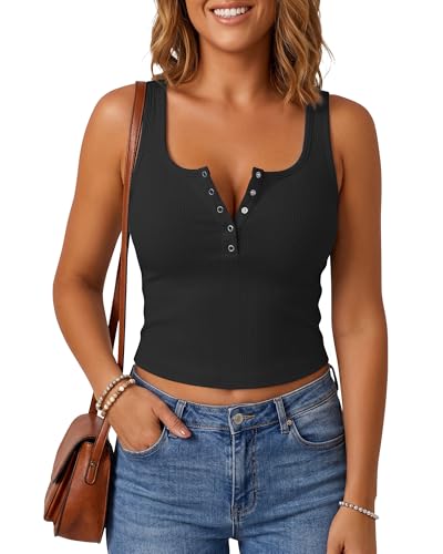 50% Off G4Free Ribbed Henley Crop Tank Top - Image 2