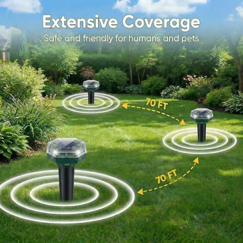 50% Off ZNZTO Solar Mole Repellent – 4 Pack Ultrasonic - Image 7