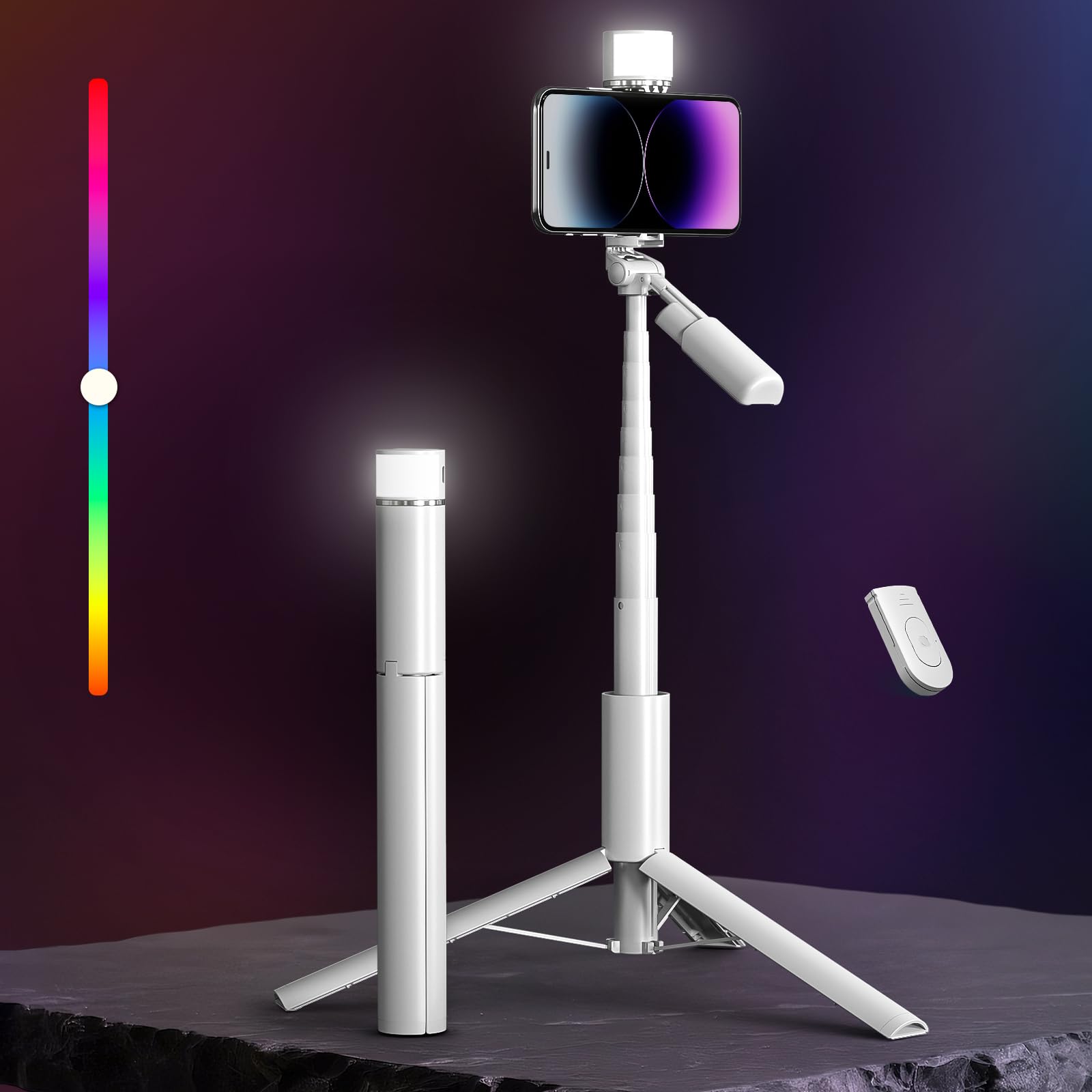 68% Off BOMIDI 50" Phone Tripod with Remote & Light - Image 1