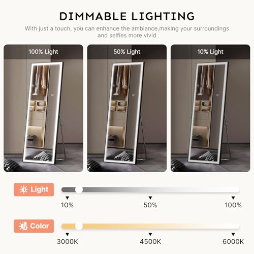 44% Off Kosmonia 56x18 LED Full Length Mirror - Image 4