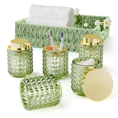 50% Off XLHOMO Bathroom Set with Glass Dispensers & Basket - Image 2