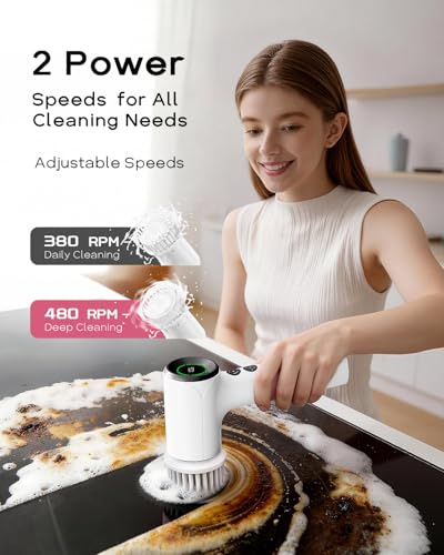 42% Off PUFTEM Electric Spin Scrubber with 6 Brush Heads - Image 5