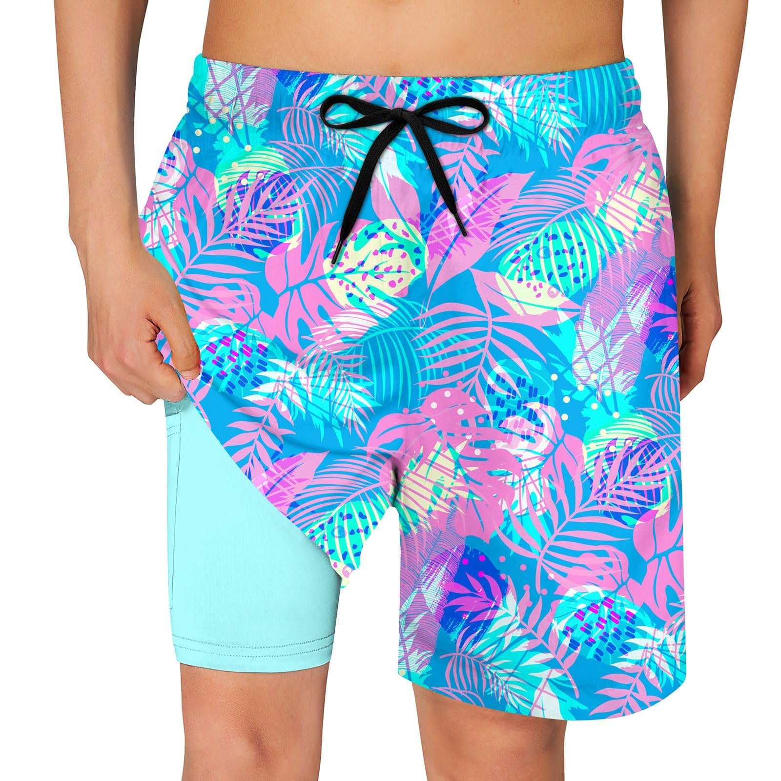 63% Off Cozople Boys Swim Trunks with Compression Liner - Image 1