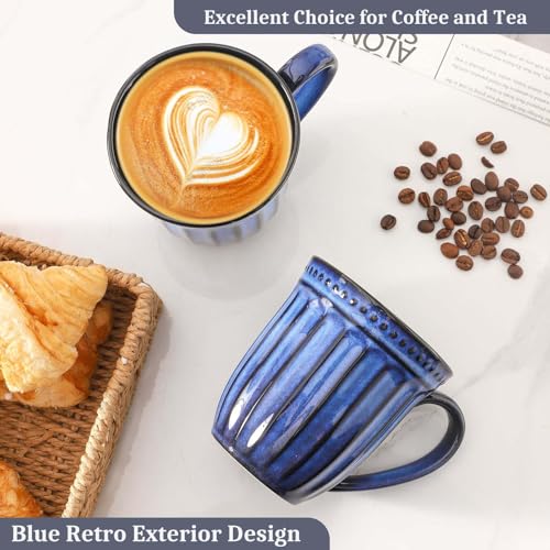 Save with Coupon: 16oz Navy Blue Ceramic Coffee Mugs Set of 4 - Image 7