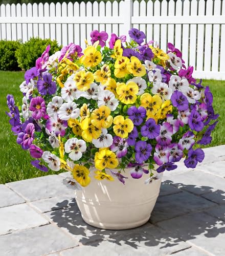 50% Off Ivydale 20PCS Artificial Pansy Flowers for Outdoor - Image 2