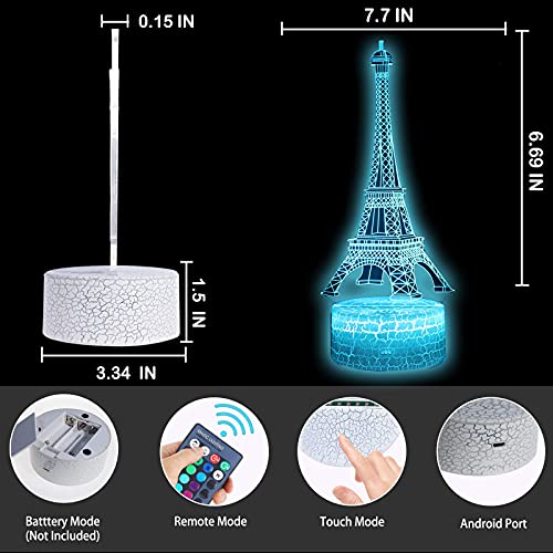 50% Off 3D Eiffel Tower Lamp with Remote & 16 Colors - Image 4