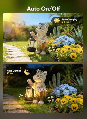 38% Off Brightown Solar Cat Garden Statue & Lantern - Image 6