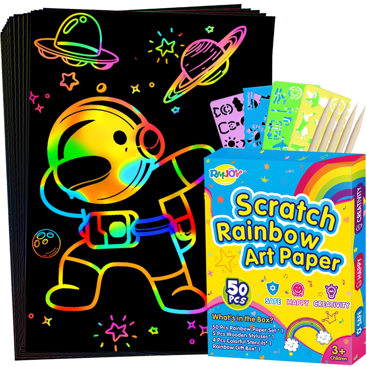 Save 40% on RMJOY Rainbow Scratch Paper Art for Kids - Image 1