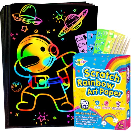 Save 40% on RMJOY Rainbow Scratch Paper Art for Kids - Image 2