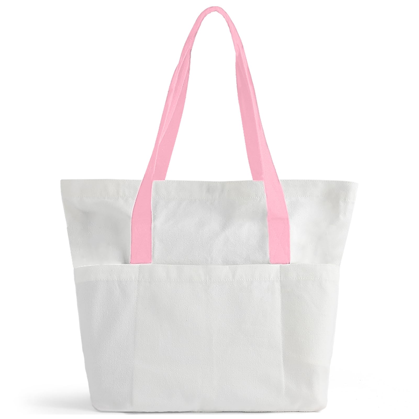 49% Off Large Canvas Tote Bag with Pockets - Use Code - Image 1