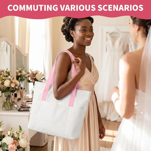 49% Off Large Canvas Tote Bag with Pockets - Use Code - Image 3