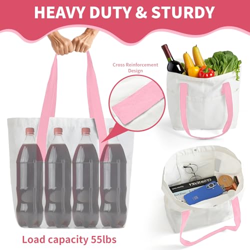 49% Off Large Canvas Tote Bag with Pockets - Use Code - Image 5