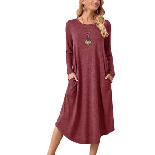 Eternatastic Long Sleeve Lounge Dress with Pocket – $14.88 - Image 2
