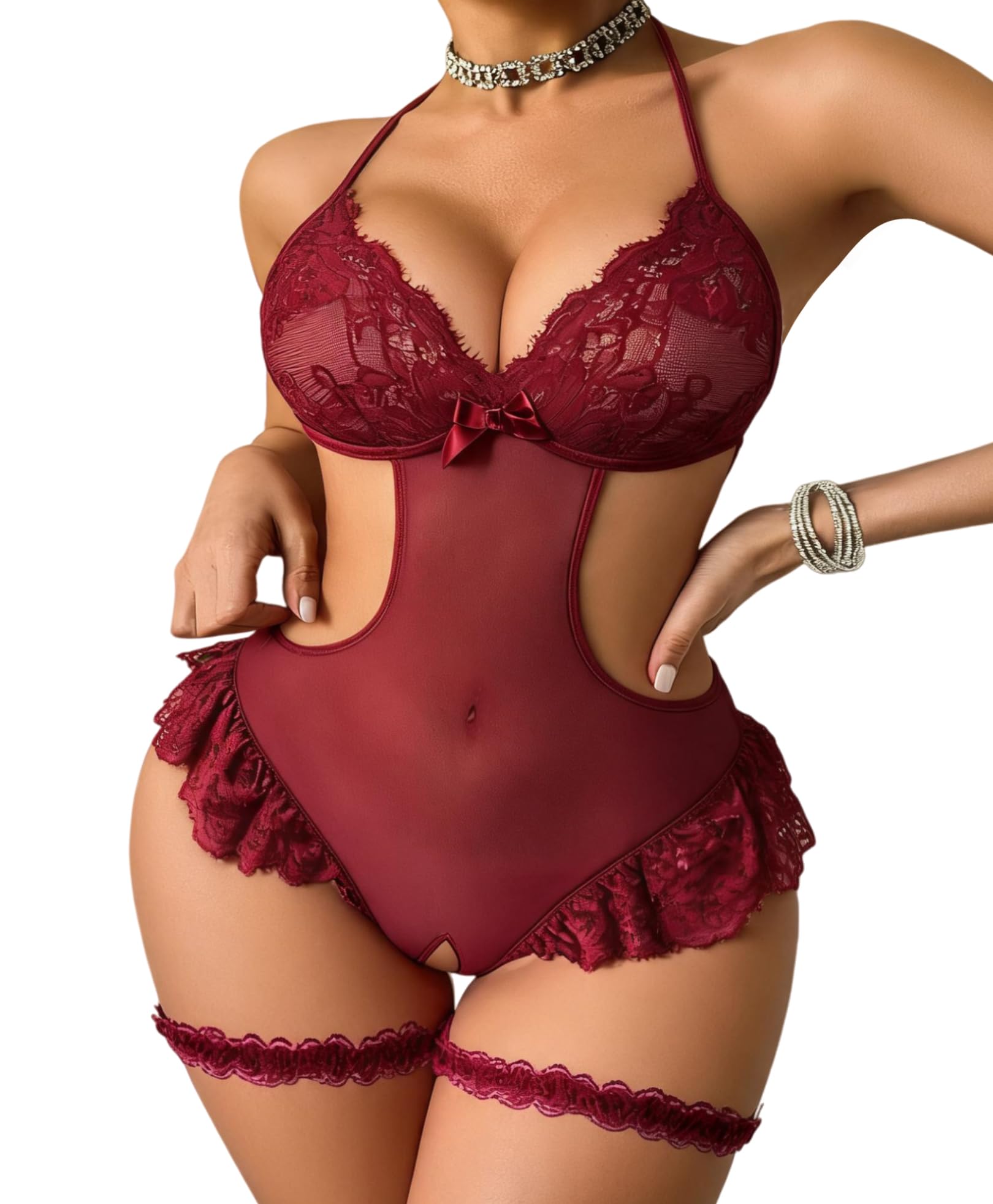 50% Off Avidlove Lace Bodysuit Lingerie - Code R3DZCLWA