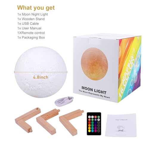 25% Off 16-Color Moon Night Light with Remote - Image 5