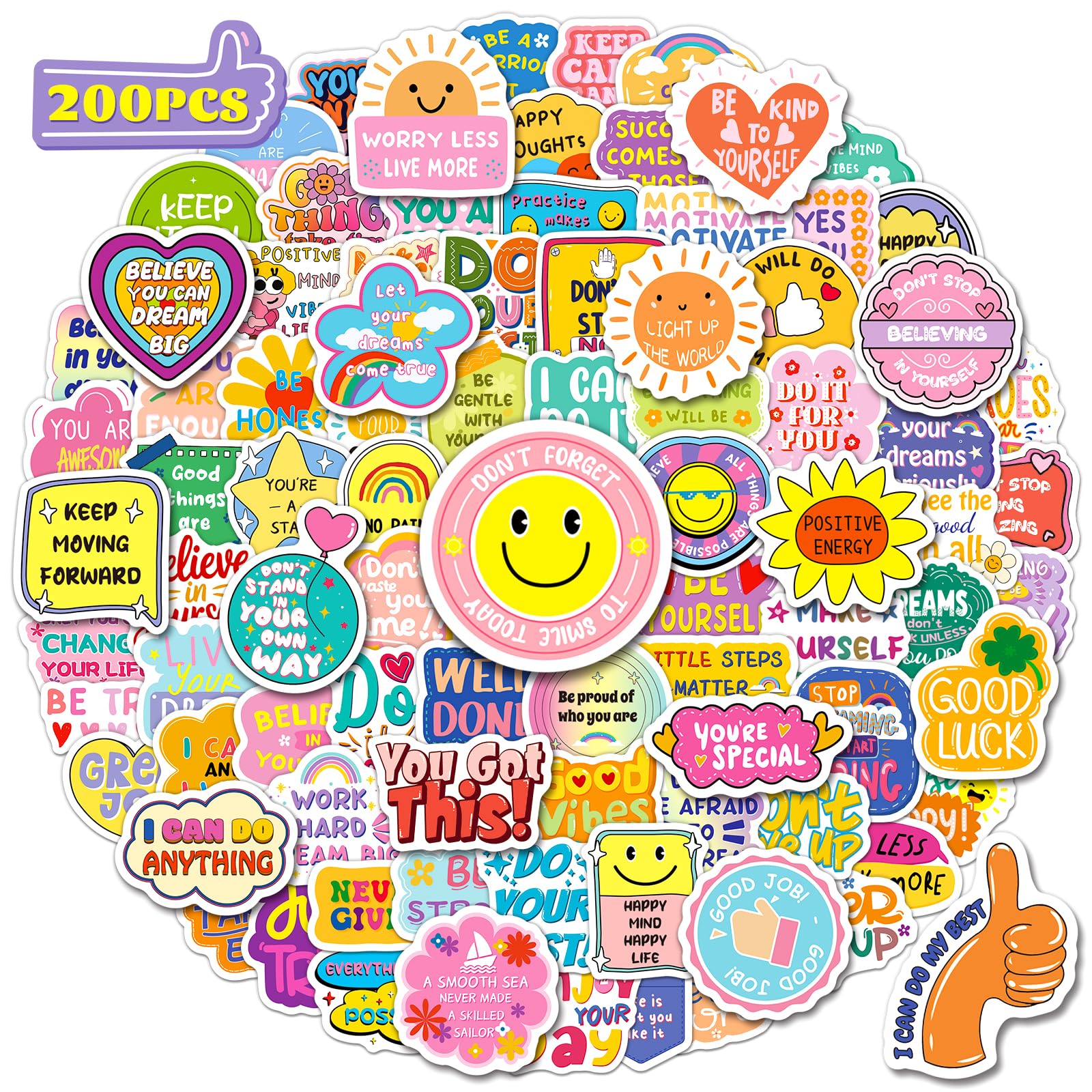 Save 50% on HomSeon 200 Motivational Stickers with Code - Image 1