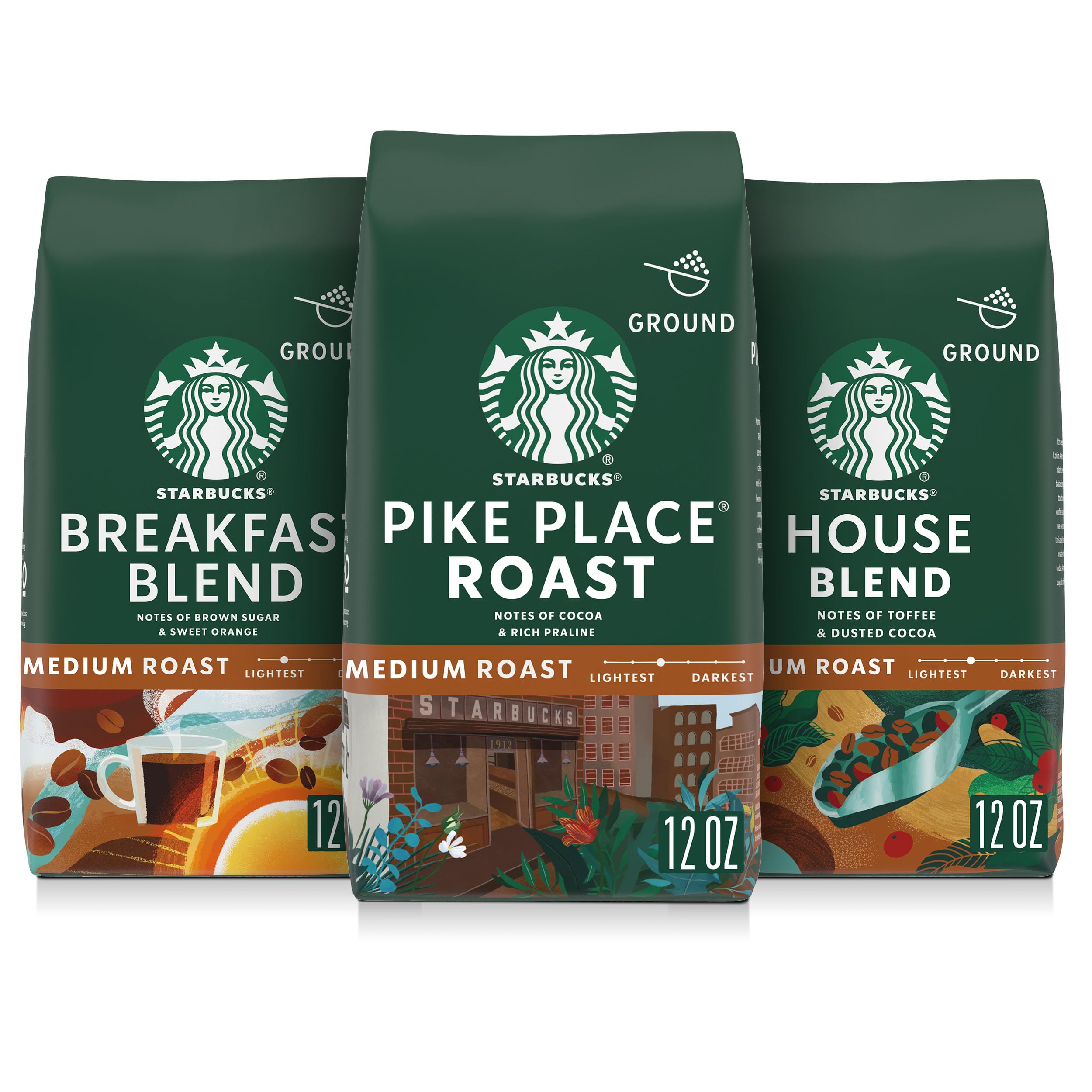 5% Off Starbucks Variety Pack Ground Coffee, 3 Bags