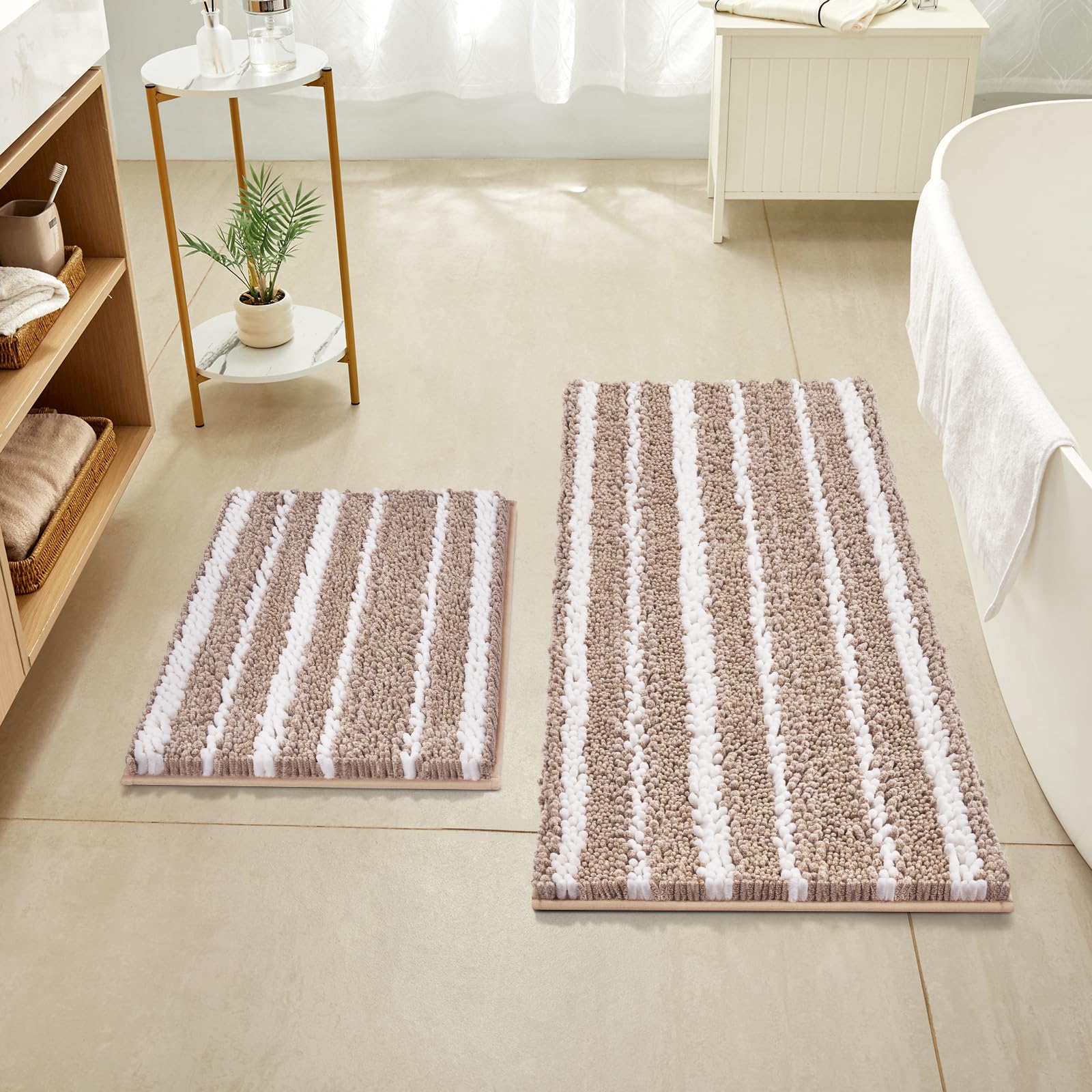Save 55% on HOMEIDEAS Bathroom Rugs Set – 2-Piece Non-Slip - Image 1