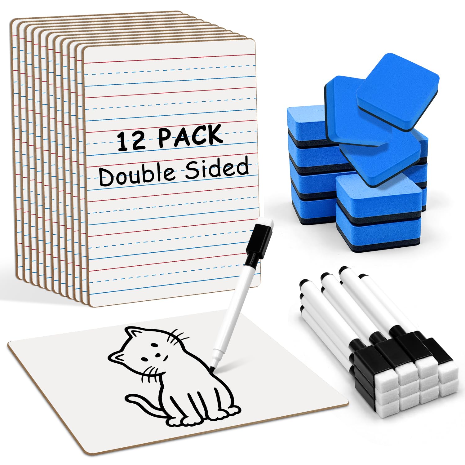 40% Off 12-Piece Dry Erase Board Set for Classroom - Image 1