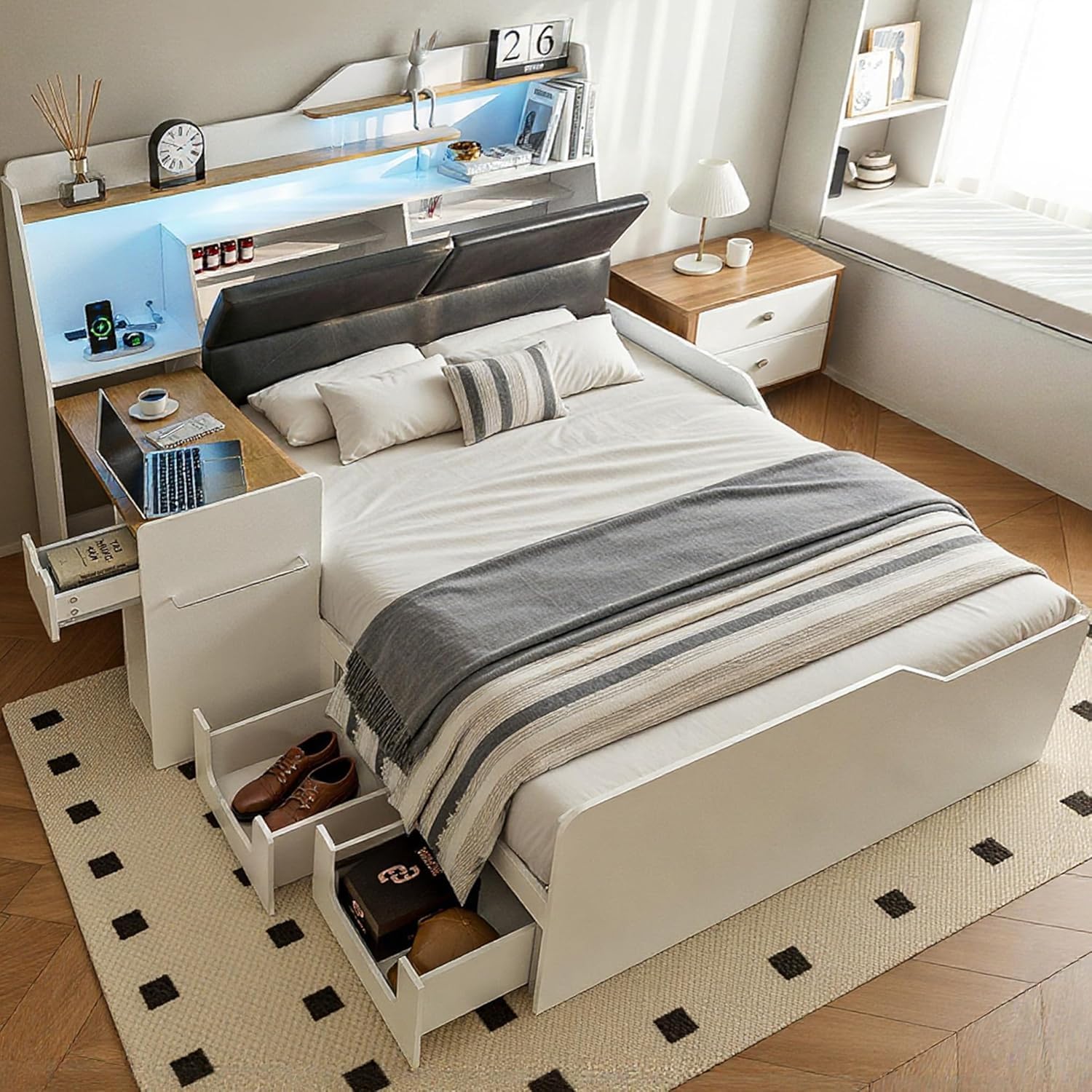 50% Off Kikihouse Full Size Platform Bed with Desk - Image 1