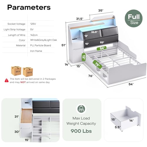 50% Off Kikihouse Full Size Platform Bed with Desk - Image 3