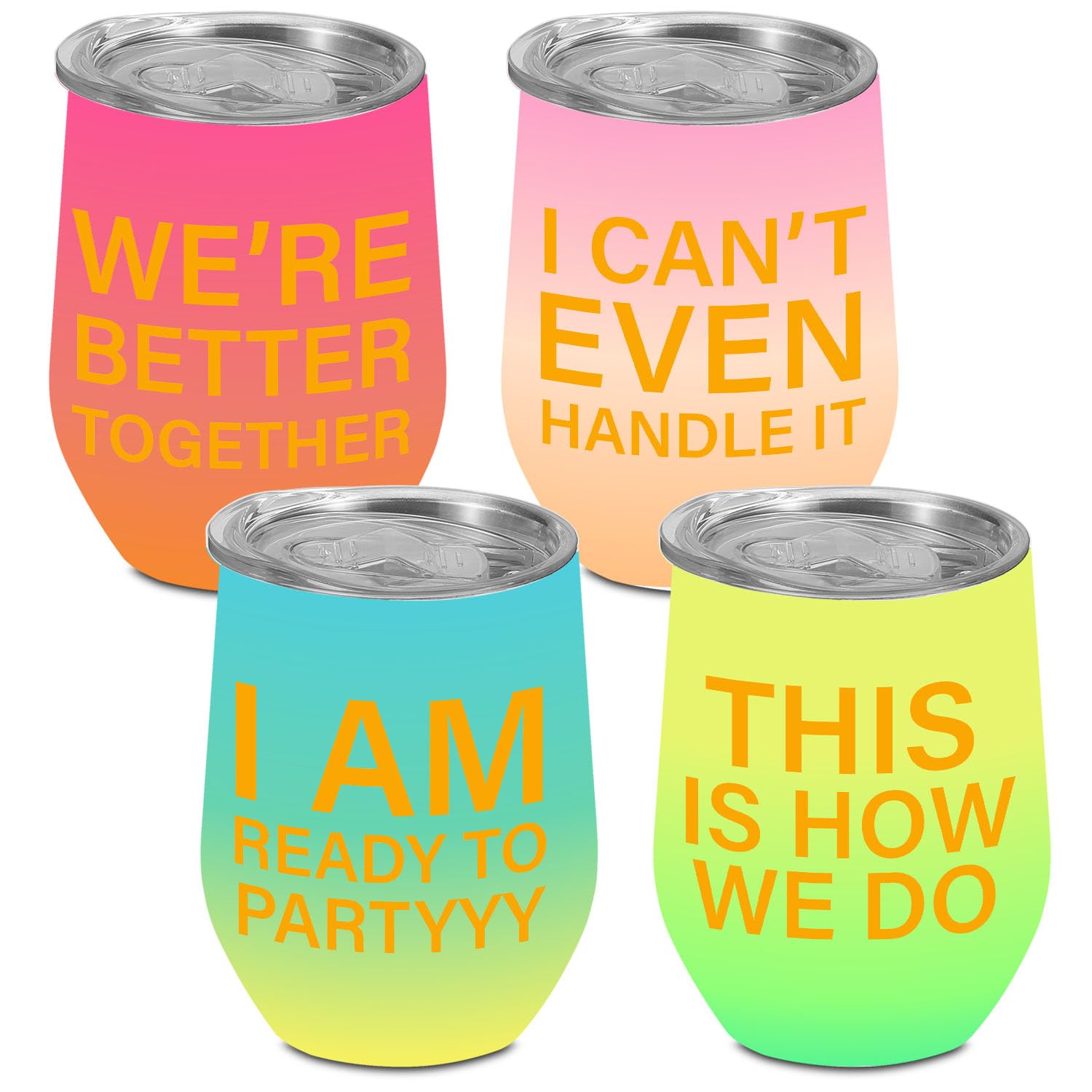 50% Off BQXH 4-Pack Insulated Wine Tumblers for Travel - Image 1