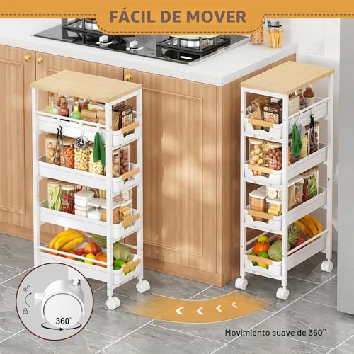 24% Off SUNALLY Slim Rolling Cart – 5-Tier Storage - Image 5