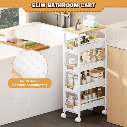 24% Off SUNALLY Slim Rolling Cart – 5-Tier Storage - Image 8