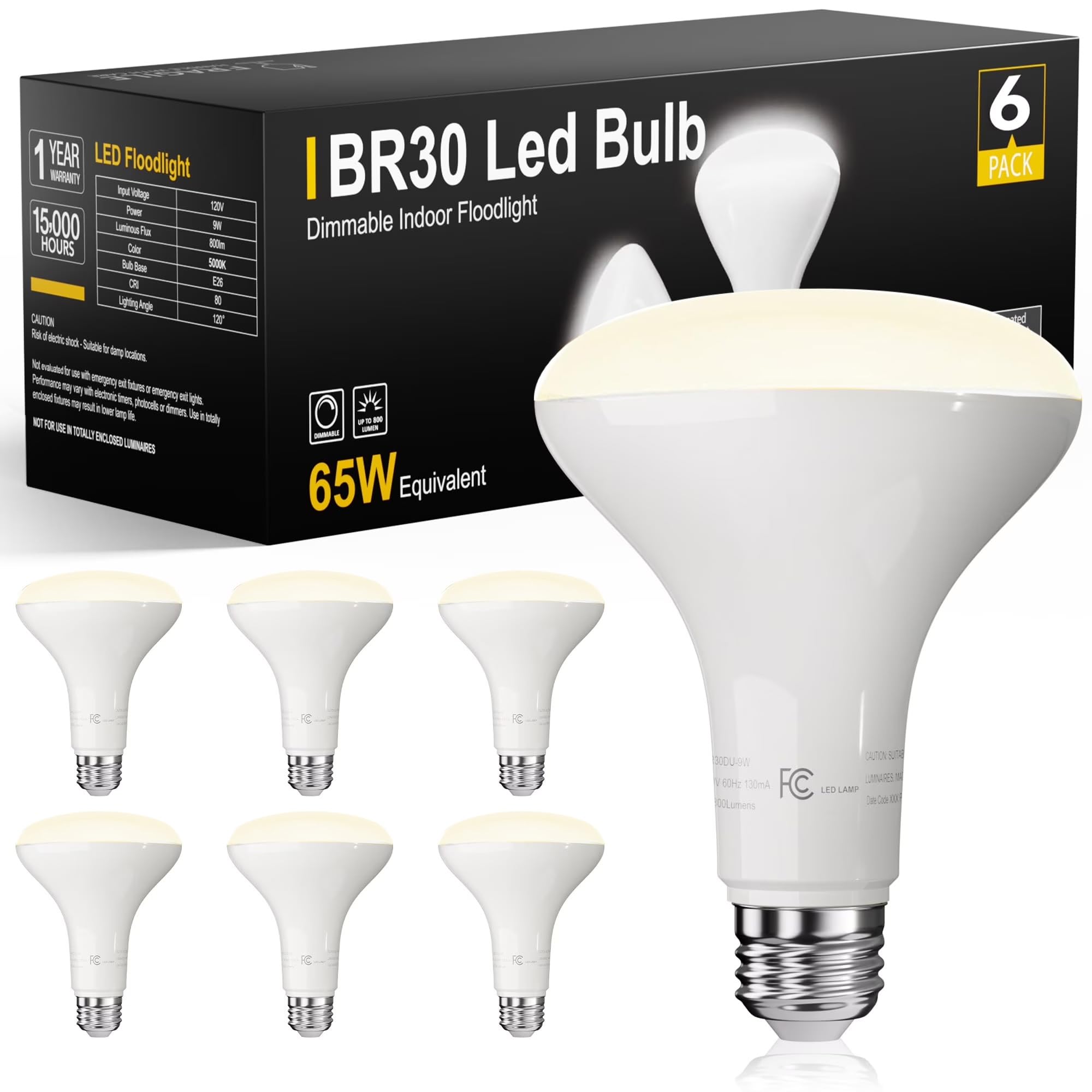 6% Off DAYBETTER Dimmable LED Flood Light Bulbs 6-Pack