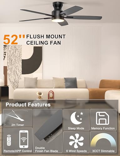 34% Off Ohniyou 52" Ceiling Fan with Light & Remote - Image 4